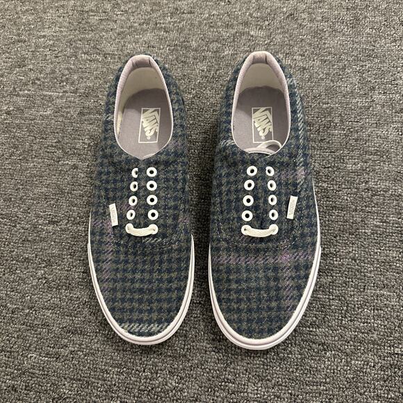 Vans Other - Van's Plaid Tweed Houndstooth Era Sneaker Shoes Blue - US Men's 9.5 Women's 11